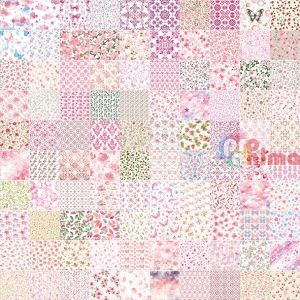 Дизайнерска хартия 8 x 8 cm 100 g/m² Розова мъгла 100 листа