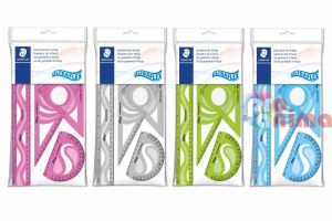 Чертожен комплект Staedtler Ultraflex 4 части- линия 30 cm | два триъгълника | транспортир