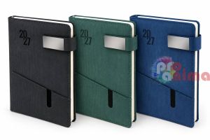 Бележник с дати 2027 с плочка | магнит и джоб за GSM 14.5 × 21 cm Различни цветове