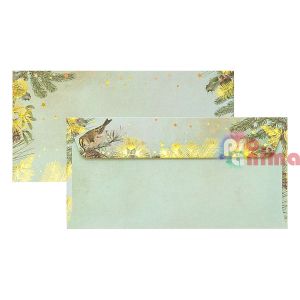 Плик DL 11 x 22 cm 120 g/m2 Златна Коледа, 10 бр.