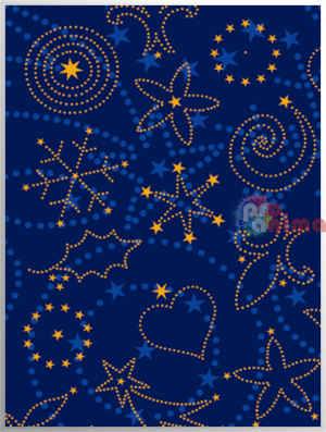Паус с мотиви Marpa Jansen 115 g 50/60 cm Коледни съзвездия в синьо