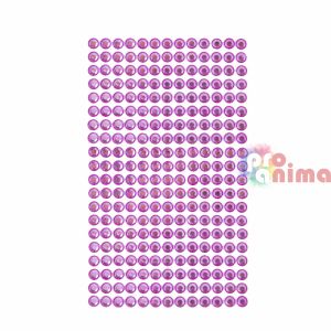 Камъчета за декорация, самозалепващи, 260 бр, 6 mm, розов цвят