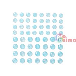 Камъчета (кристали) самозалепващи 8 и 10 mm 60 бр. светло син с глитер