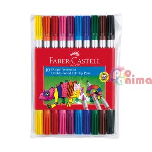 Флумастери Faber-Castell Двувърхи 10 цвята