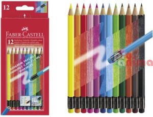 Цветни моливи Faber-Castell изтриваеми 12 цвята