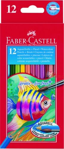 Акварелни цветни моливи Faber-Castell 12 цвята + четка
